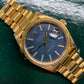1981 Rolex DateJust 16018 18K Yellow Gold Blue Dial Sapphire Wristwatch