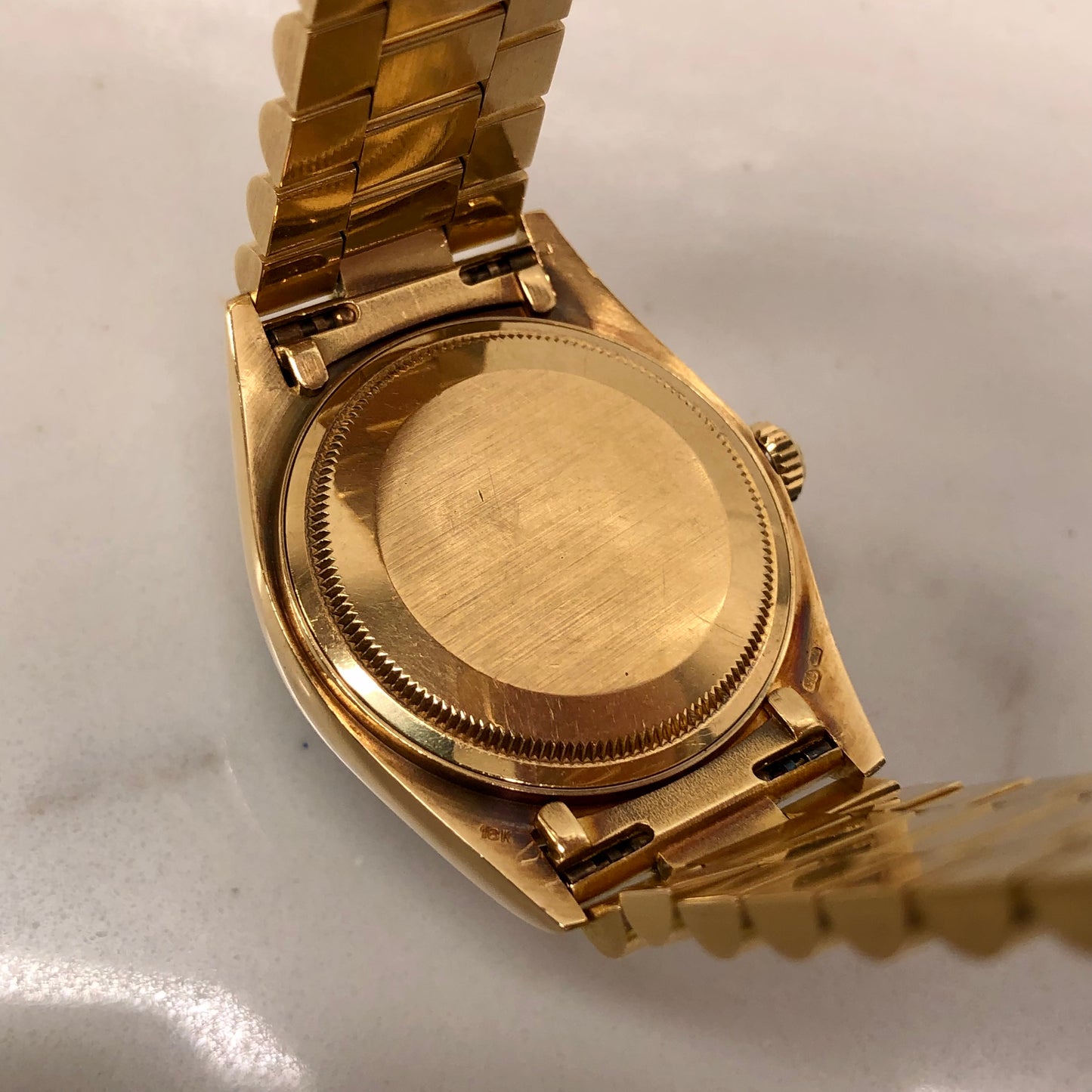 1981 Rolex DateJust 16018 18K Yellow Gold Blue Dial Sapphire Wristwatch