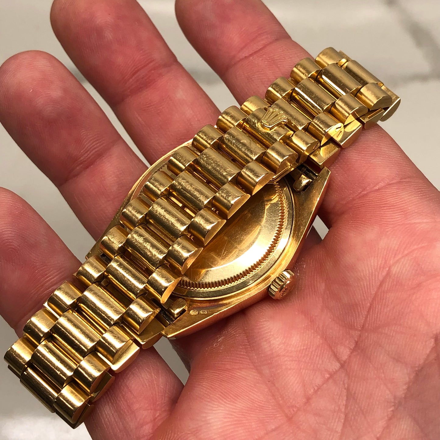 1981 Rolex DateJust 16018 18K Yellow Gold Blue Dial Sapphire Wristwatch