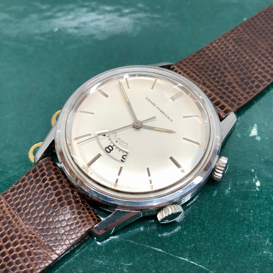 1960s Girard Perregaux Alarm 7742Y Stainless Steel Wristwatch - HASHTAGWATCHCO