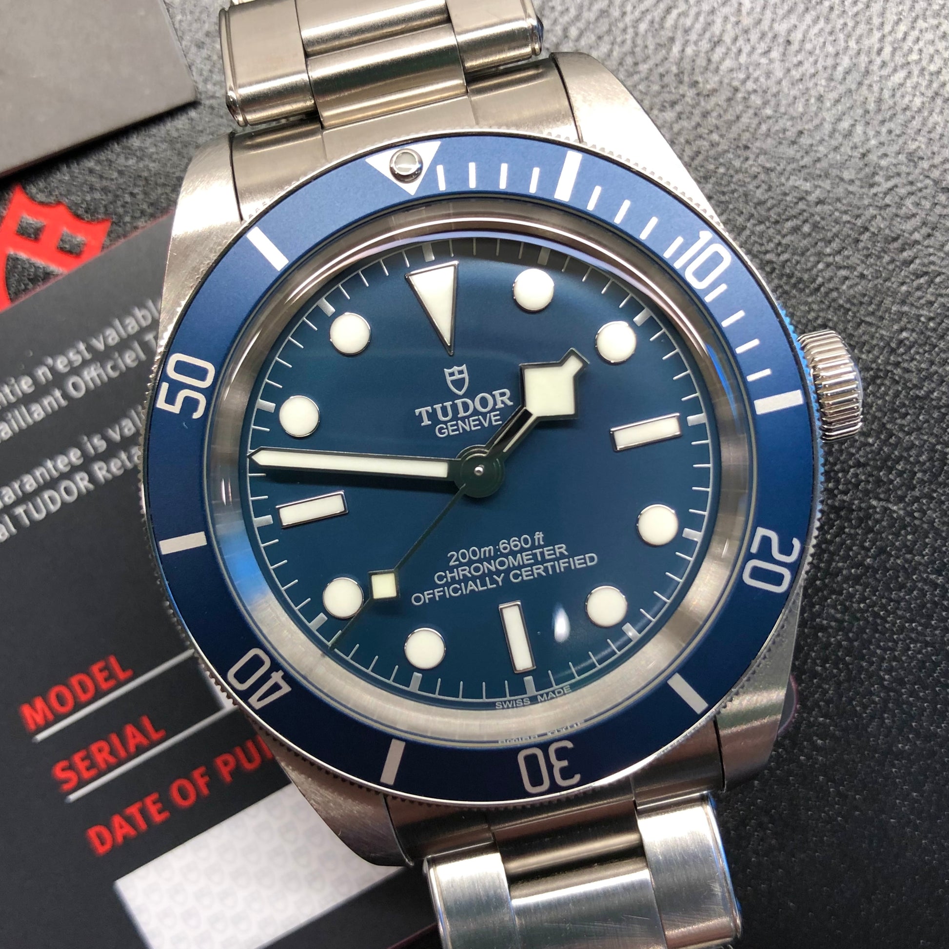 Tudor Black Bay Fifty-Eight 79030B Blue Stainless Steel Wristwatch with Box and Papers - HASHTAGWATCHCO