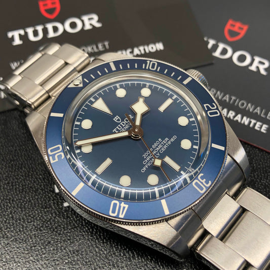 Tudor Black Bay Fifty-Eight 79030B Blue Stainless Steel Wristwatch with Box and Papers - HASHTAGWATCHCO