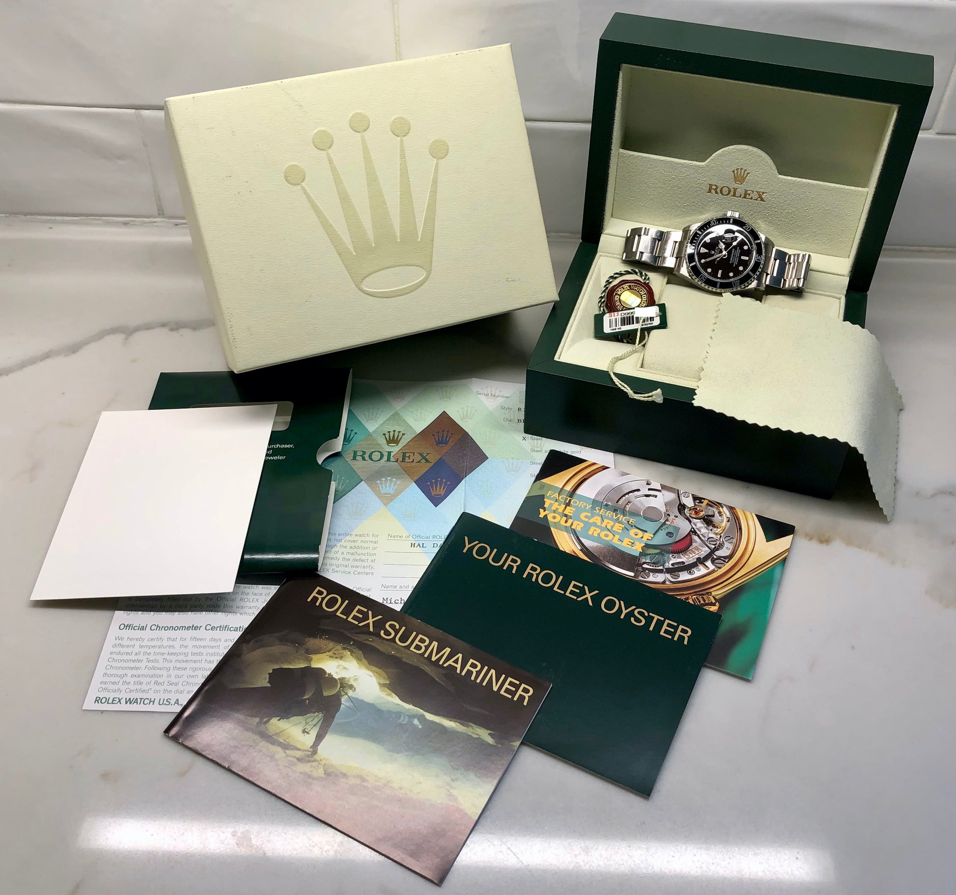 2006 Rolex Submariner 16610 Oyster Perpetual Automatic Wristwatch with Box and Papers - HASHTAGWATCHCO