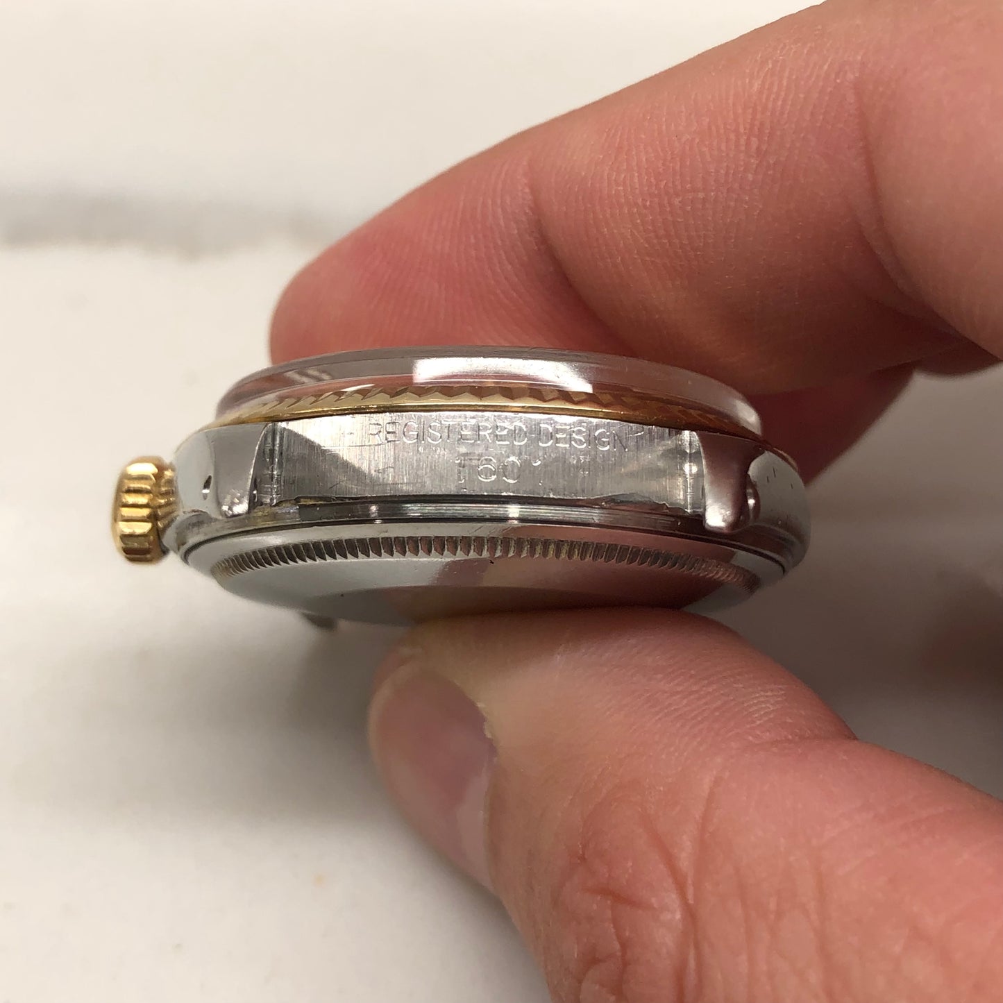 1971 Rolex Datejust 1601 Silver Dial Yellow Gold Fluted Bezel Wristwatch