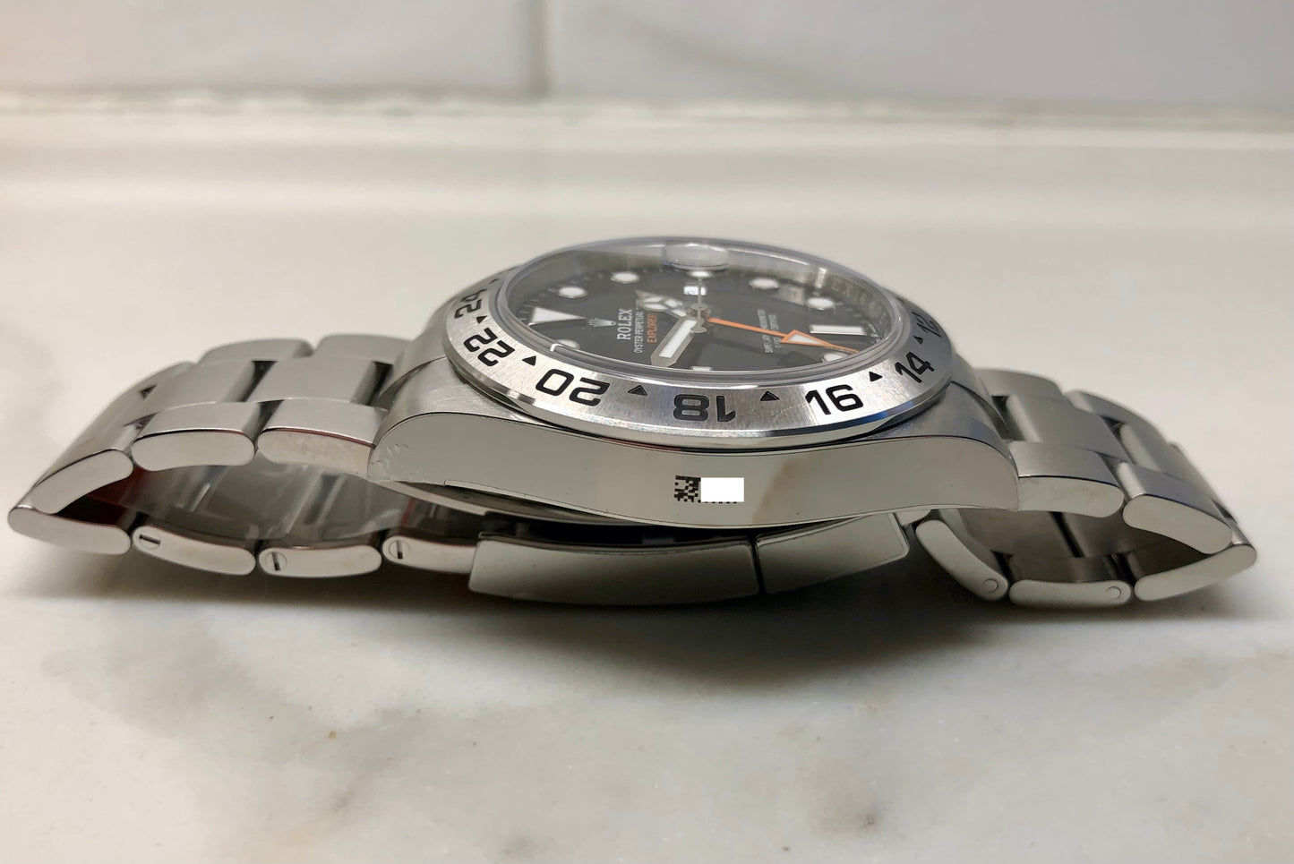 2023 Rolex Explorer II 226570 Black Stainless Steel Wristwatch with Box and Papers Wrapped Unworn