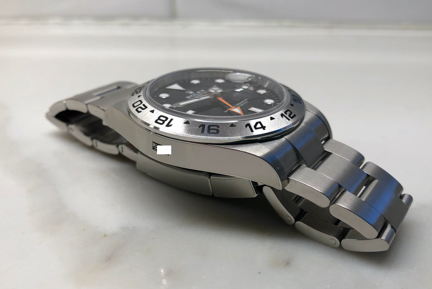 2023 Rolex Explorer II 226570 Black Stainless Steel Wristwatch with Box and Papers Wrapped Unworn