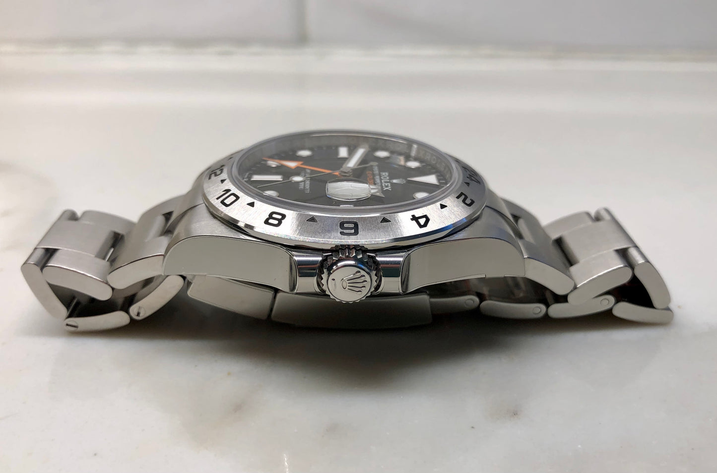 2023 Rolex Explorer II 226570 Black Stainless Steel Wristwatch with Box and Papers Wrapped Unworn