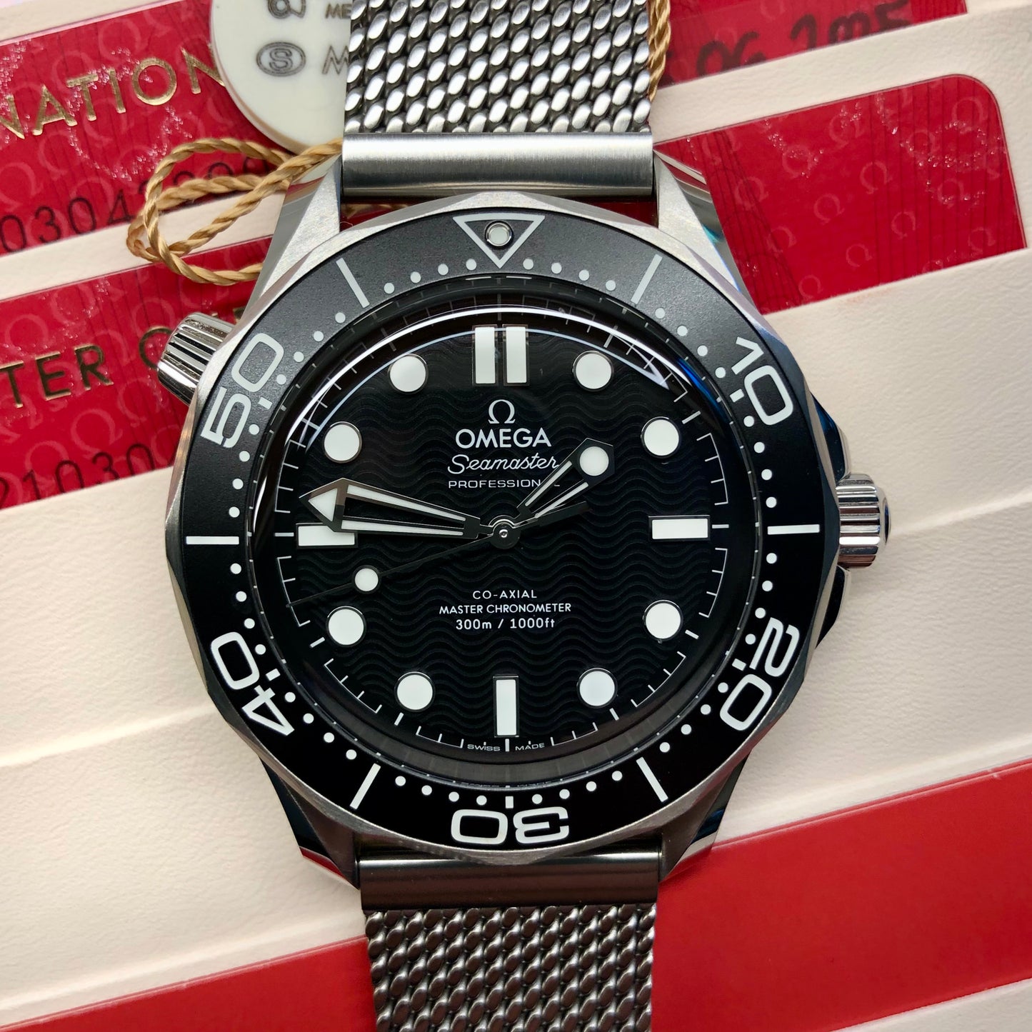 2025 Omega Seamaster Diver 300M Black 210.30.42.20.01.010 Wristwatch with Box and Papers