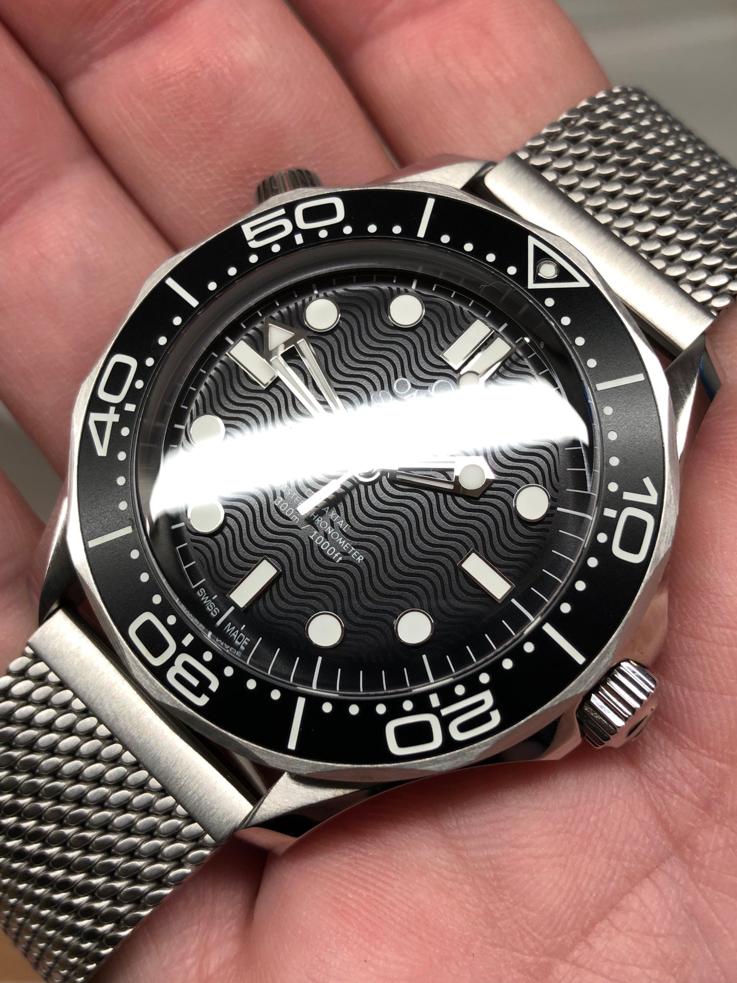 2025 Omega Seamaster Diver 300M Black 210.30.42.20.01.010 Wristwatch with Box and Papers
