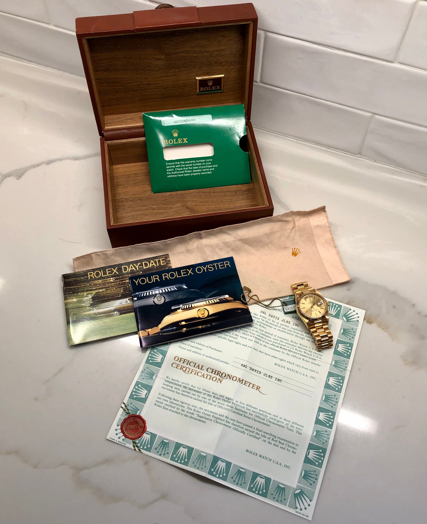 1989 Rolex President 18238 Day Date 18K Yellow Gold Champagne Dial Wristwatch with Box and Papers GREAT Story - HASHTAGWATCHCO