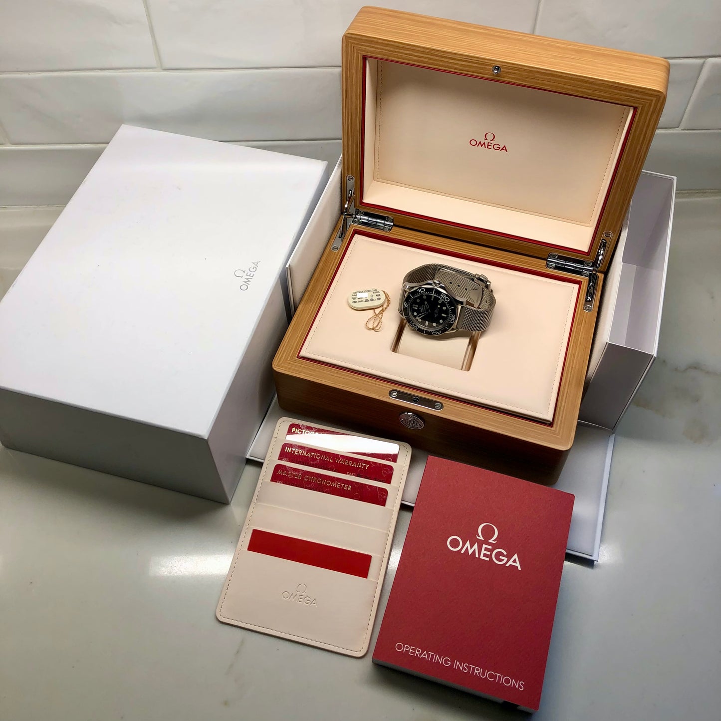 2025 Omega Seamaster Diver 300M Black 210.30.42.20.01.010 Wristwatch with Box and Papers