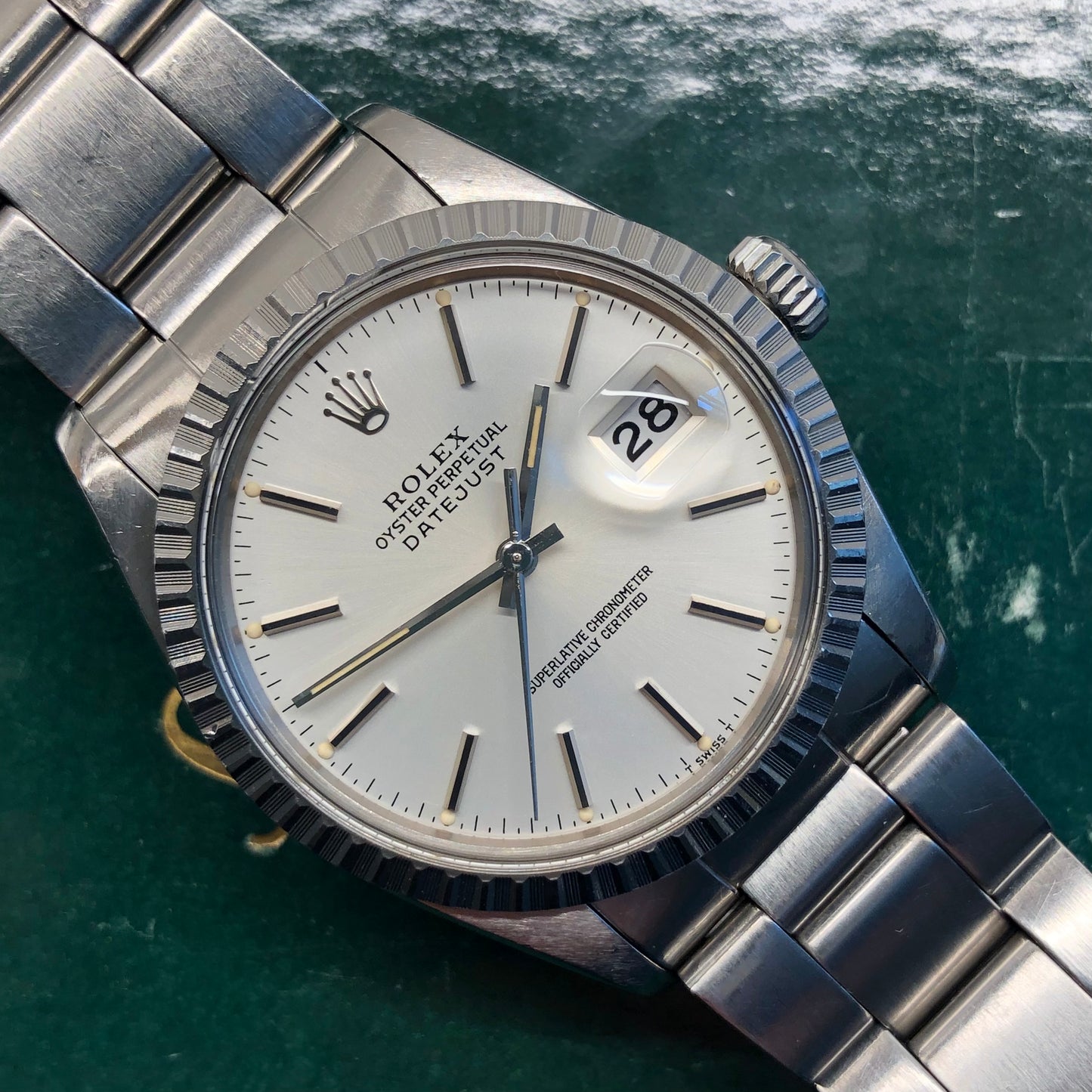 1982 Rolex Datejust 16030 "IBM Quarter Century Club" Steel Engine Turned Automatic Wristwatch