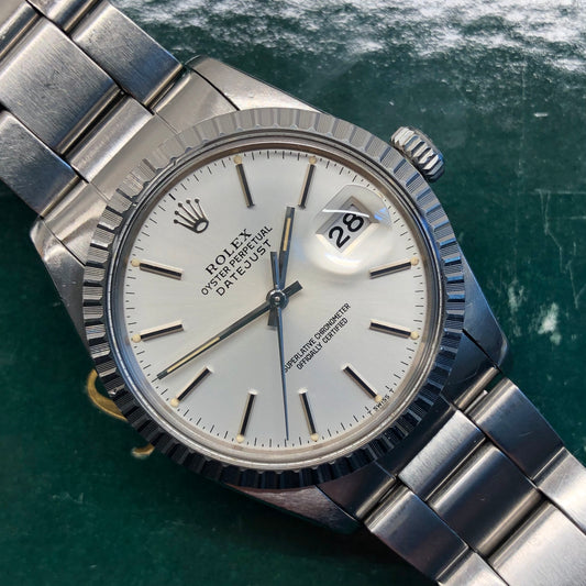 1982 Rolex Datejust 16030 "IBM Quarter Century Club" Steel Engine Turned Automatic Wristwatch