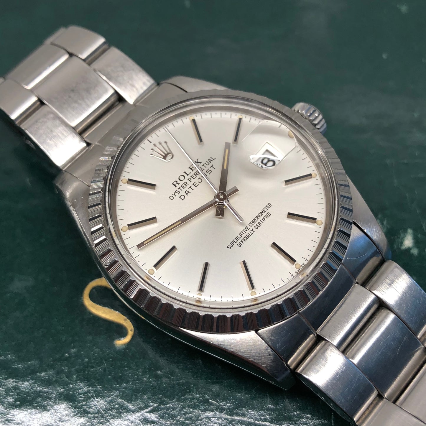 1982 Rolex Datejust 16030 "IBM Quarter Century Club" Steel Engine Turned Automatic Wristwatch