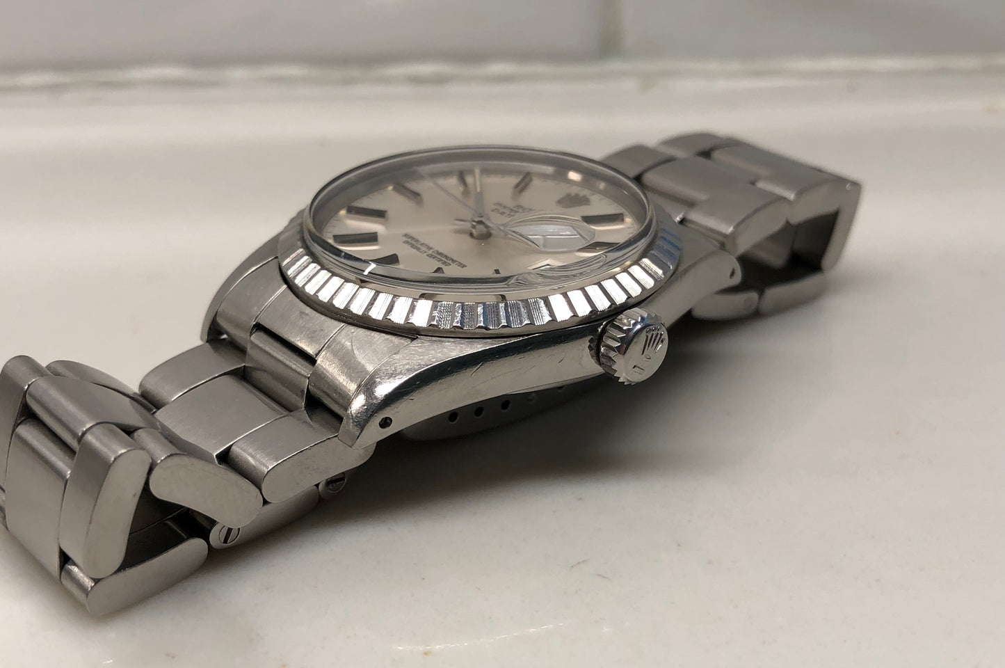 1982 Rolex Datejust 16030 "IBM Quarter Century Club" Steel Engine Turned Automatic Wristwatch