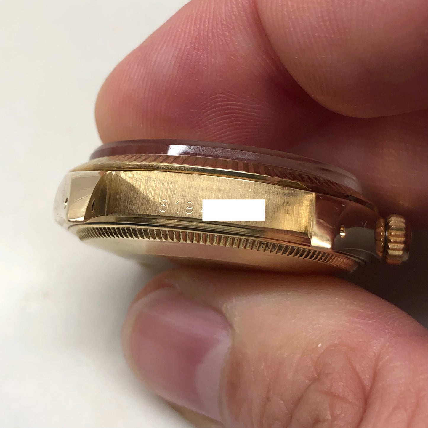 1980 Rolex Date 1503 14K Yellow Gold Silver Mosaic Dial Automatic Wristwatch