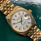 1980 Rolex Date 1503 14K Yellow Gold Silver Mosaic Dial Automatic Wristwatch