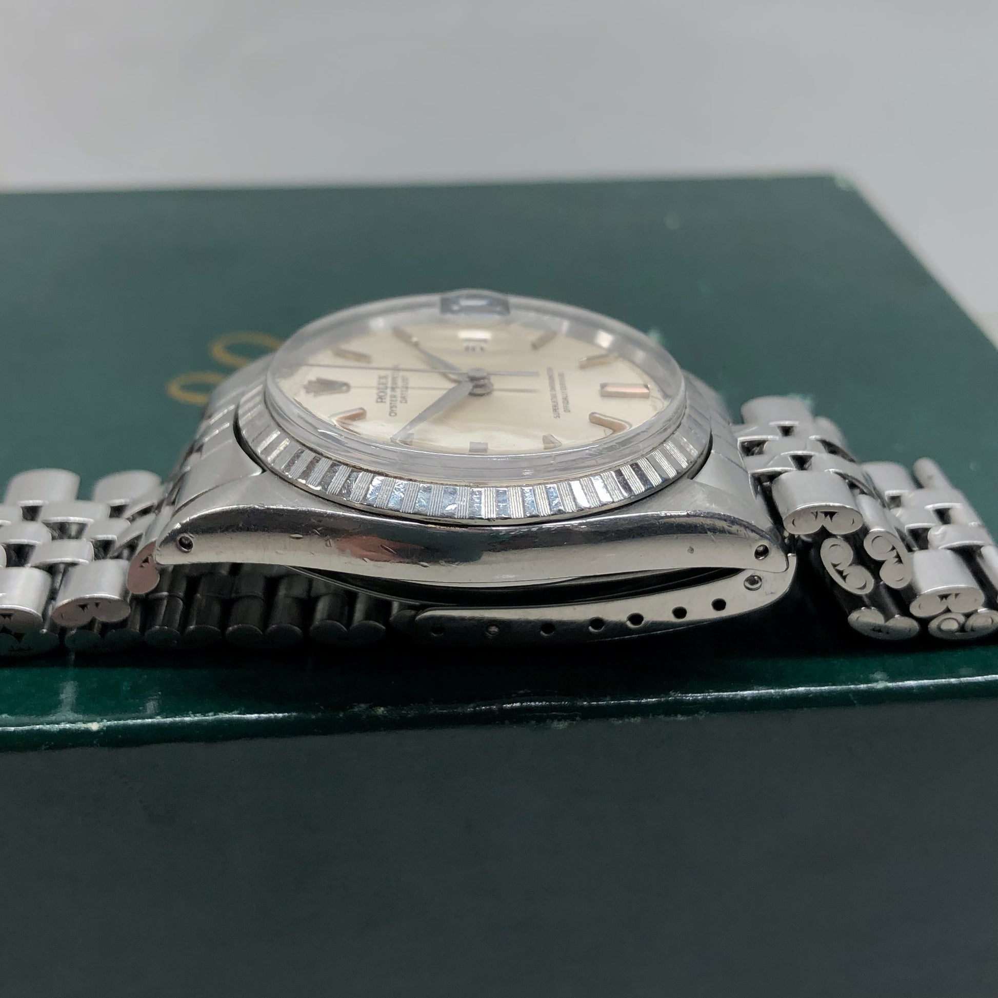 1969 Rolex Datejust 1603 Stainless Steel Engine Turned Jubilee Automatic Wristwatch - HASHTAGWATCHCO
