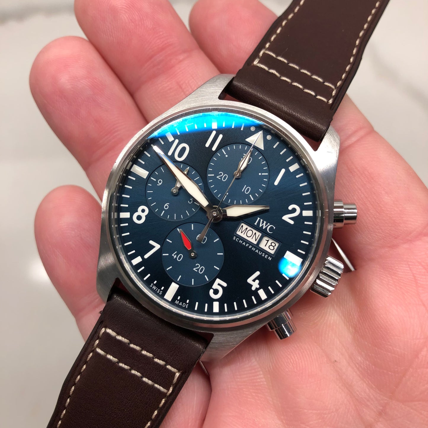 2021 IWC Pilot IW388101 Automatic Blue Dial Men's Wristwatch with Box and Papers - HASHTAGWATCHCO