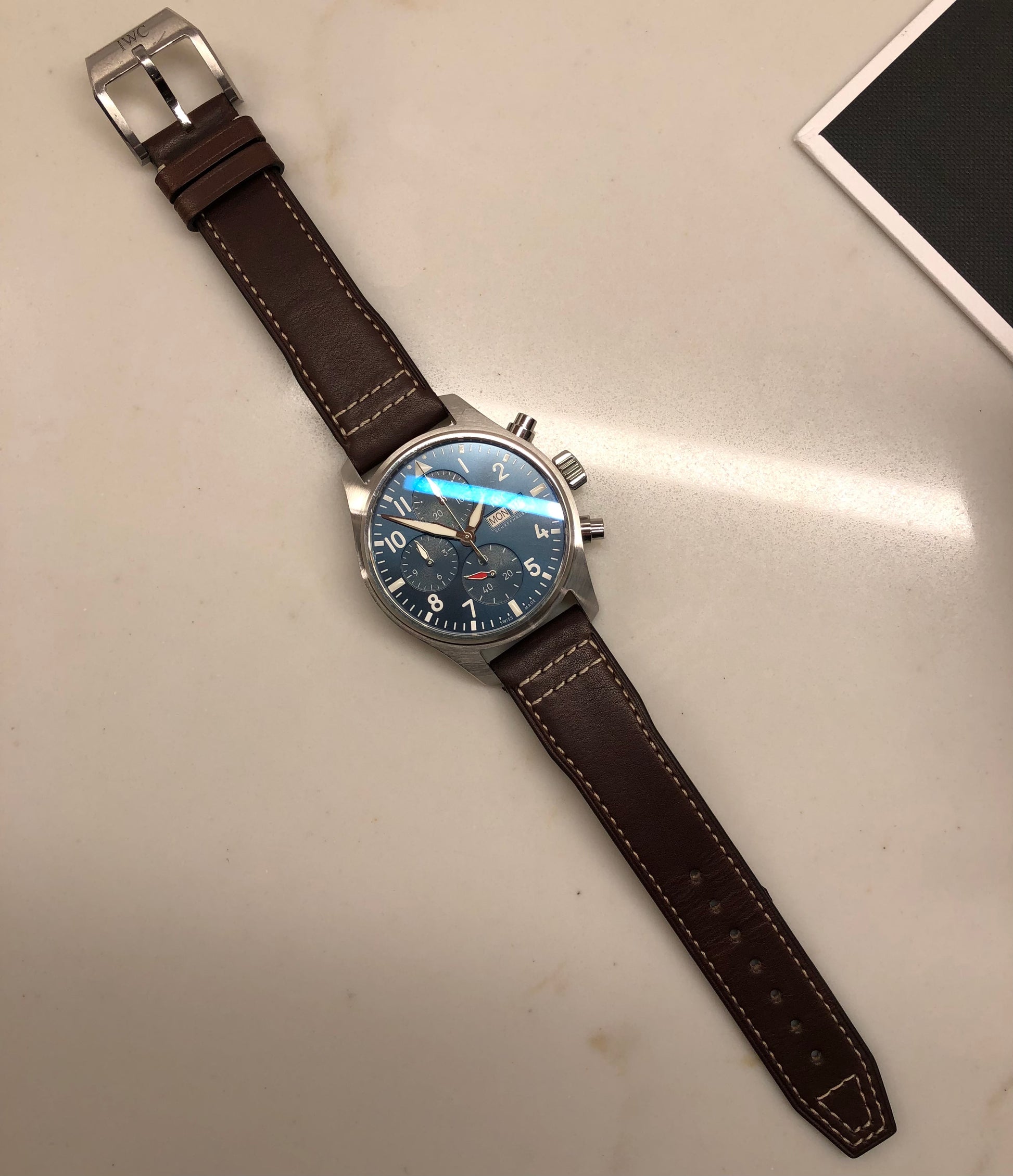 2021 IWC Pilot IW388101 Automatic Blue Dial Men's Wristwatch with Box and Papers - HASHTAGWATCHCO