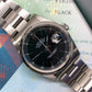 2003 Rolex Datejust 16200 Black Stick Oyster Perpetual Automatic Wristwatch with Papers