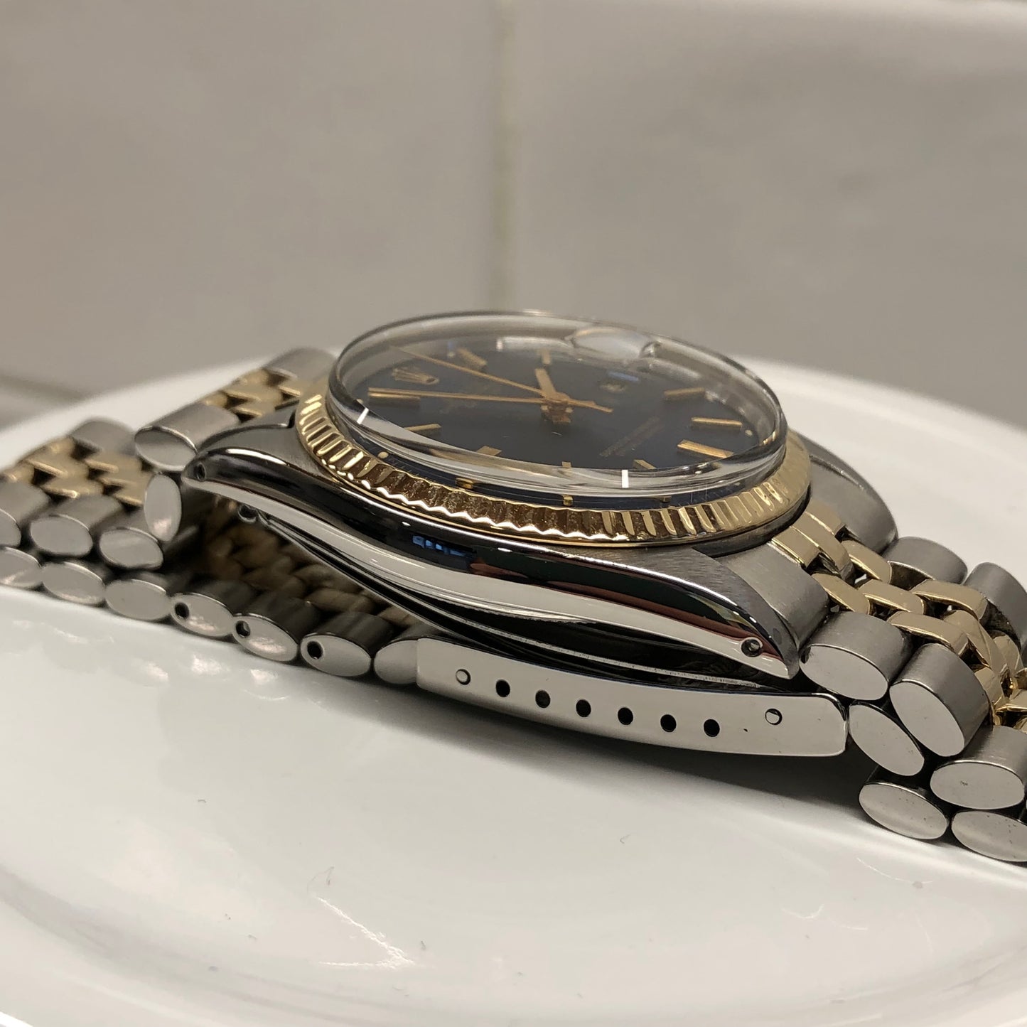 1974 Rolex Datejust 1601 Blue Sigma Dial Two Tone Big Logo Jubilee Automatic Wristwatch - Hashtag Watch Company