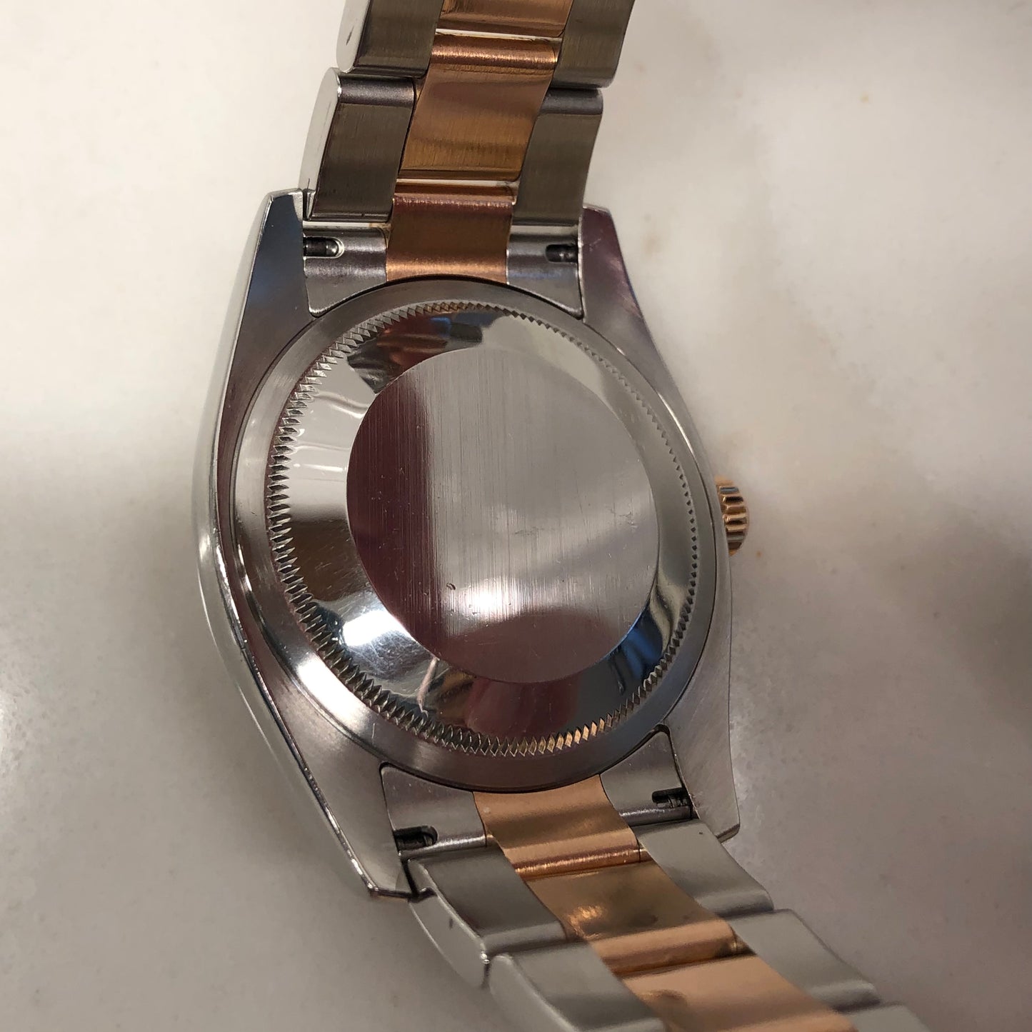 2008 Rolex Datejust 116201 Pink Dial Rose Gold Two Tone Oyster Wristwatch with Papers - HASHTAGWATCHCO