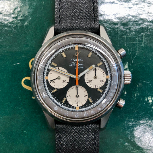 1960s Enicar Sherpa Graph Mk IV 072-02-01 Valjoux 72 Chronograph Wristwatch - HASHTAGWATCHCO