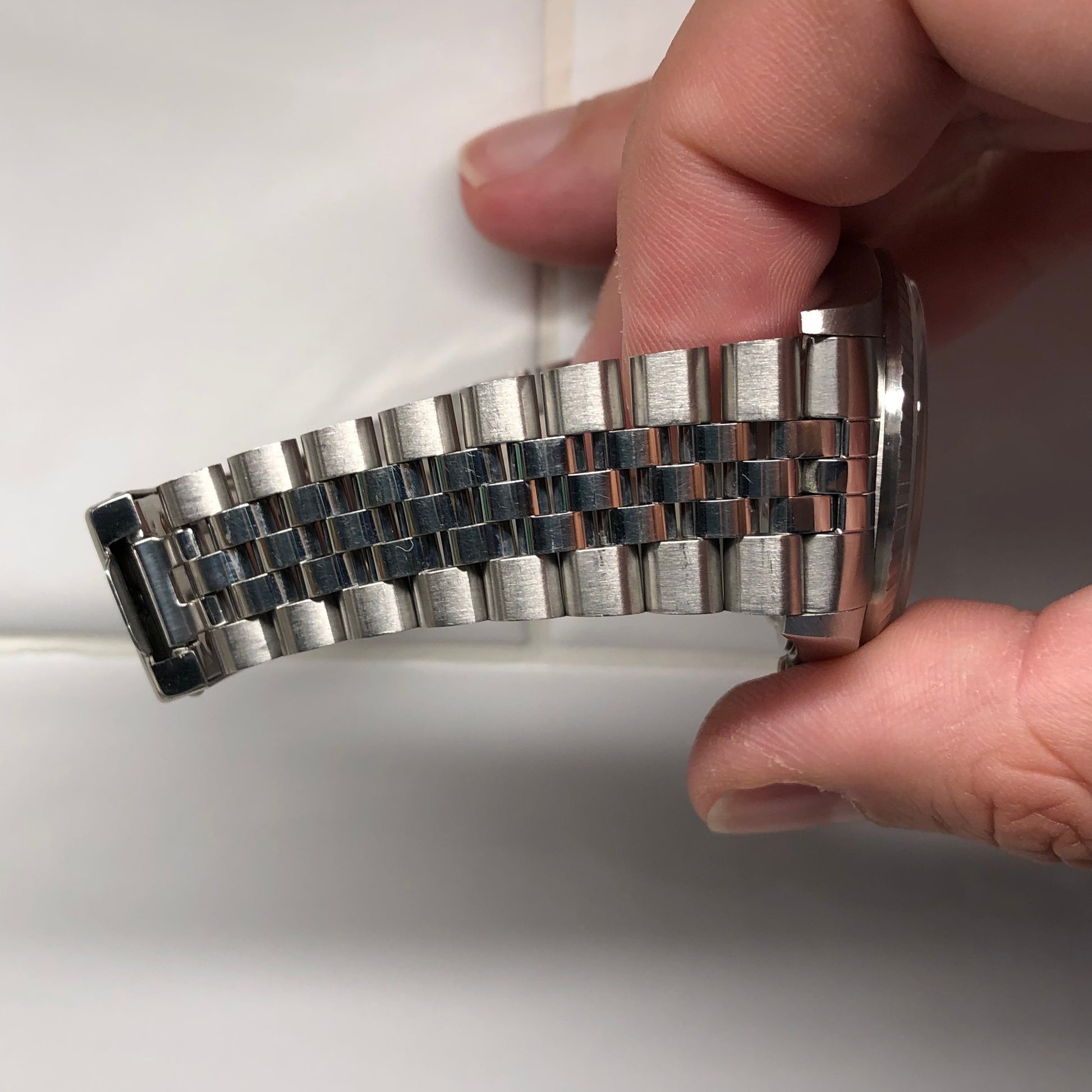 2002 Rolex Datejust 16220 Silver Tapestry Steel Jubilee Wristwatch with Box and Papers - HASHTAGWATCHCO