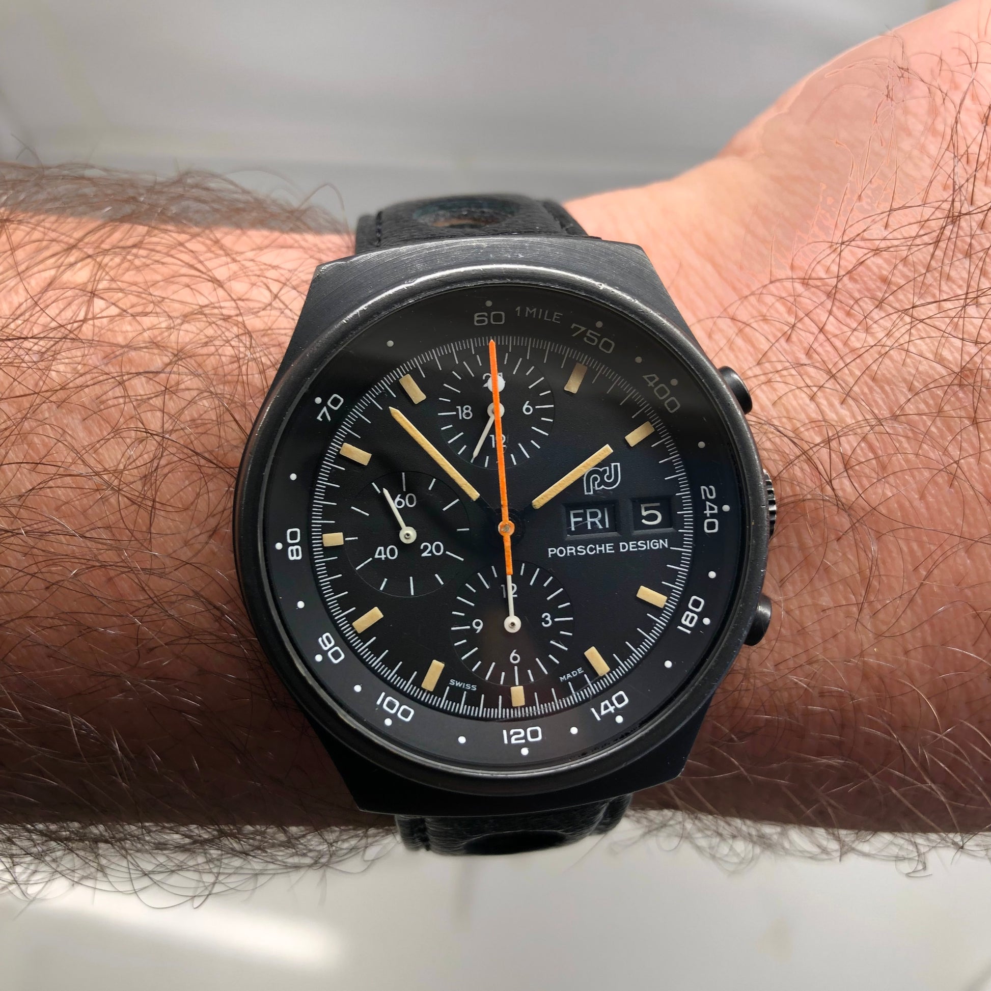 1980s Orfina Porsche Design Chronograph 7176S "Top Gun" Lemania 5100 Automatic Wristwatch - HASHTAGWATCHCO