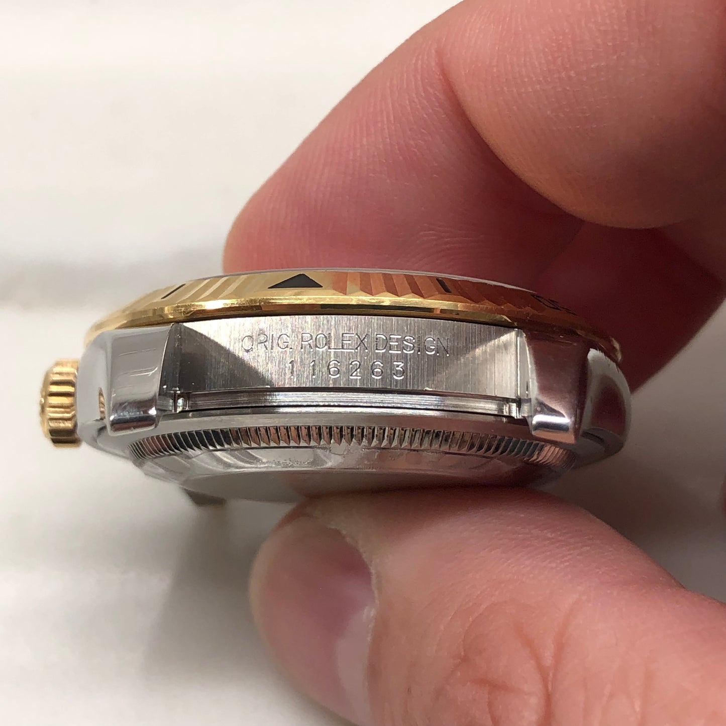 2005 Rolex Datejust 116263 Turn-O-Graph White Two Tone Oyster Wristwatch with Box and Papers - HASHTAGWATCHCO