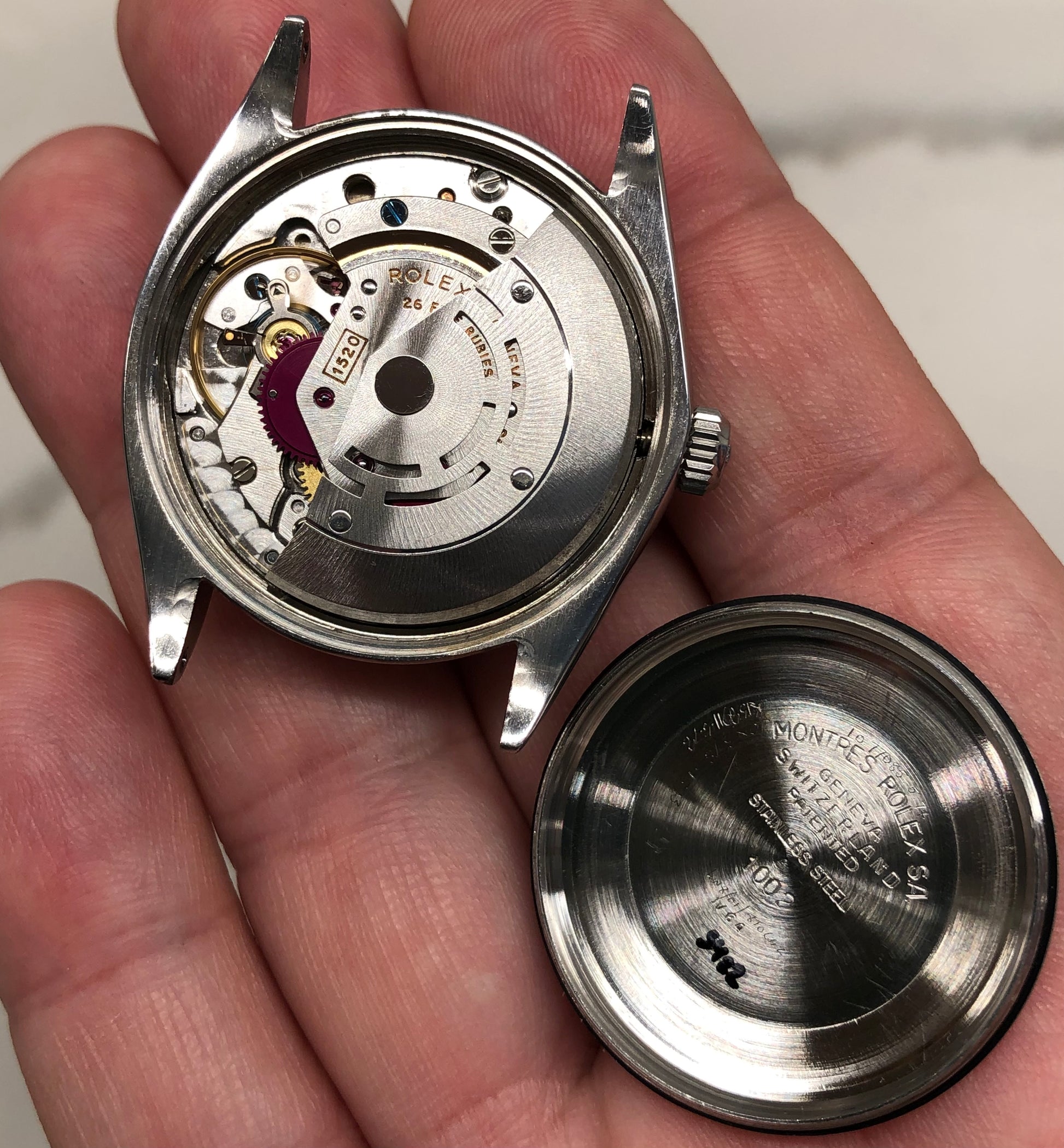 1964 Rolex Air King Precision 5500 Stainless Steel Arabic Dial Automatic Wristwatch - HASHTAGWATCHCO