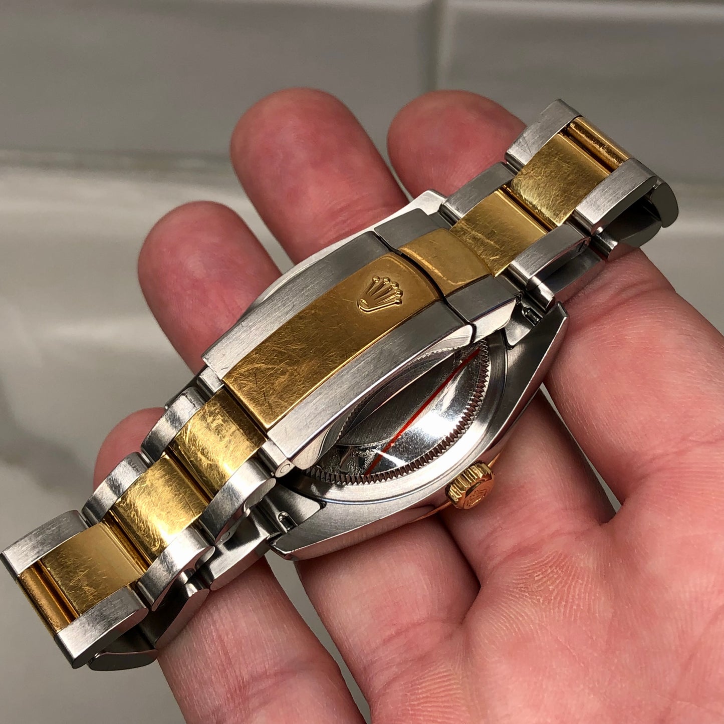 2005 Rolex Datejust 116263 Turn-O-Graph White Two Tone Oyster Wristwatch with Box and Papers - HASHTAGWATCHCO