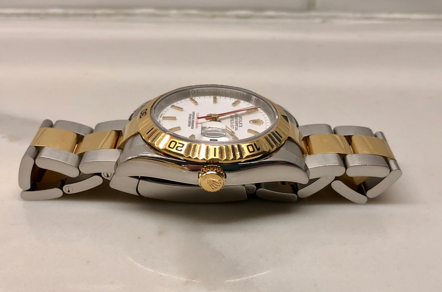 2005 Rolex Datejust 116263 Turn-O-Graph White Two Tone Oyster Wristwatch with Box and Papers - HASHTAGWATCHCO