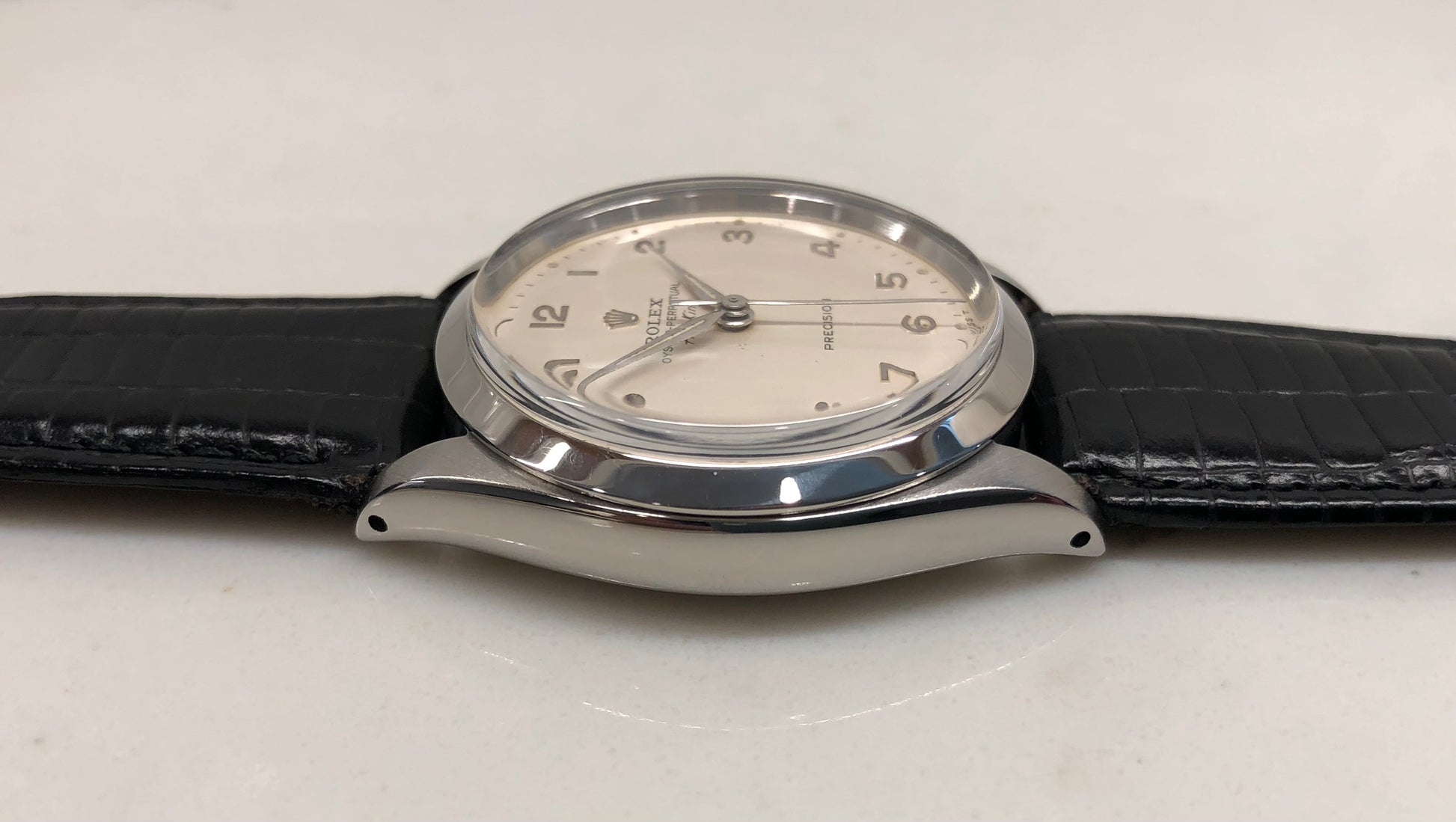 1964 Rolex Air King Precision 5500 Stainless Steel Arabic Dial Automatic Wristwatch - HASHTAGWATCHCO