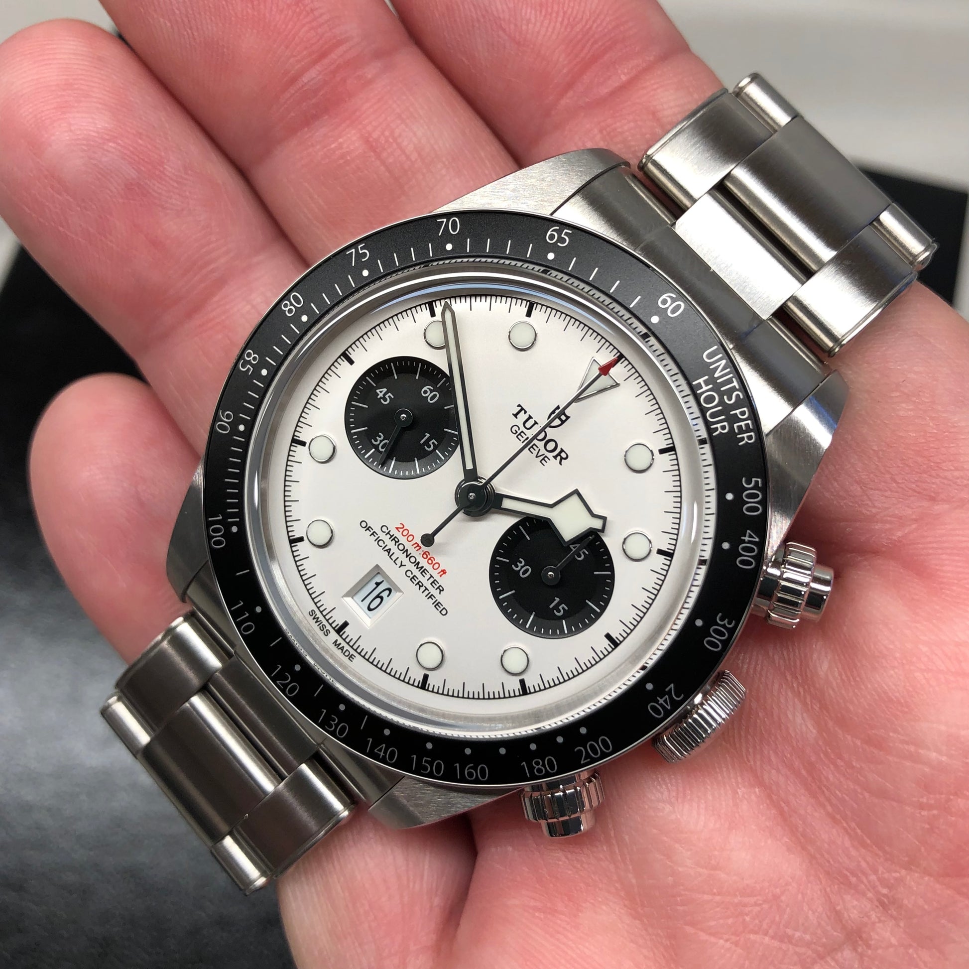 2023 Tudor Heritage Black Bay 79360N White Panda Chronograph Wristwatch with Box and Papers - HASHTAGWATCHCO