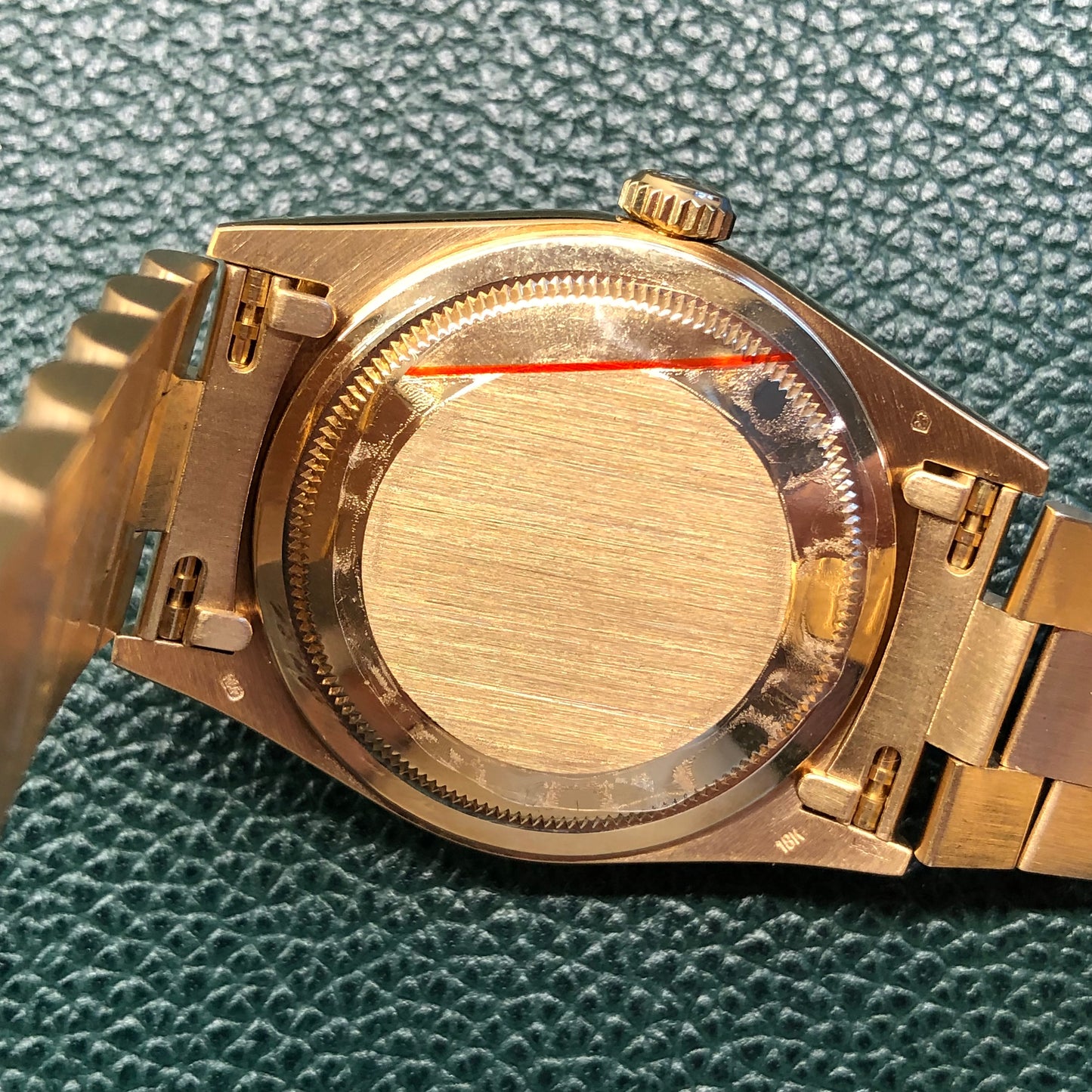 1996 Rolex President 18238 Day Date 18K Yellow Gold White Roman Wristwatch with Box and Papers - HASHTAGWATCHCO