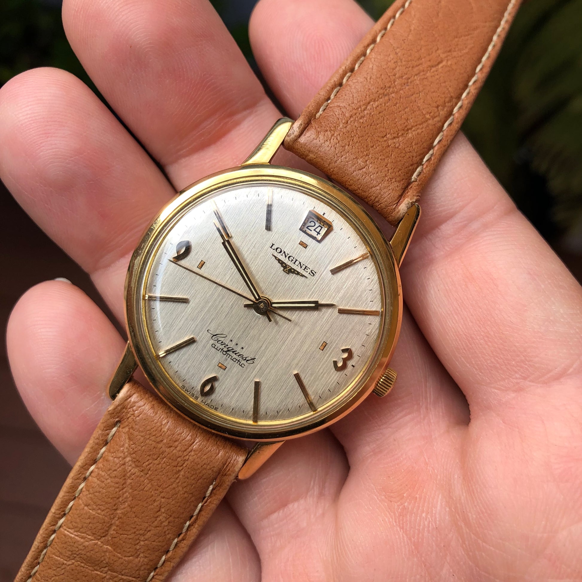 Longines conquest automatic 18k gold online