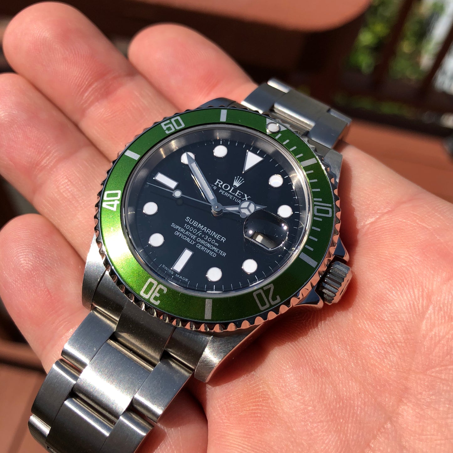 Rolex Submariner 16610V 50th Anniversary Green Kermit Z Serial Wristwatch Box Papers Circa 2006 - Hashtag Watch Company