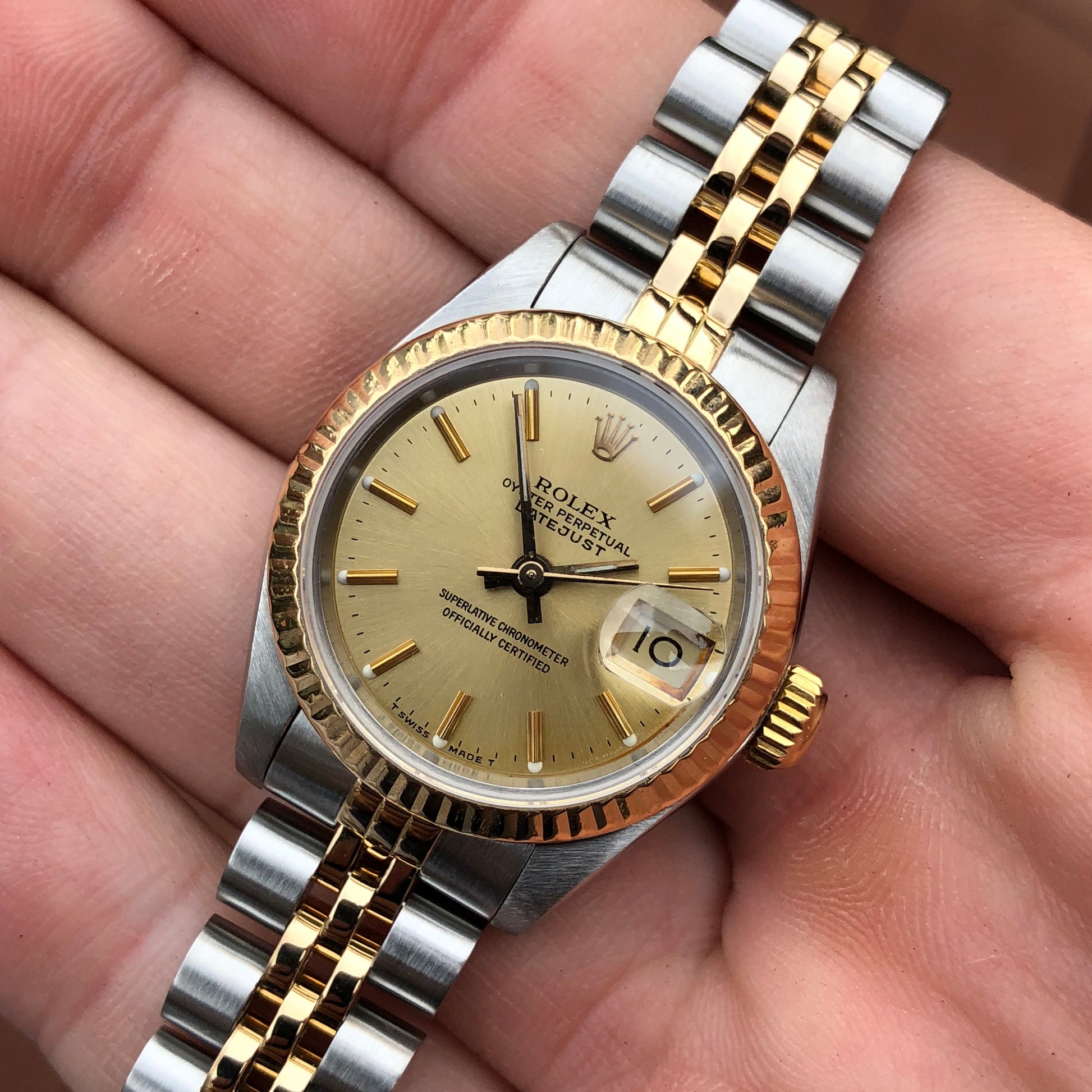 Rolex Datejust 69173 Ladies Two Tone Champagne Stick Dial Steel Rolex Datejust 69173 Ladies Two Tone Champagne Stick Dial Steel