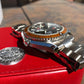 Omega Seamaster 2208.50 Orange Bezel 45.5mm Co-Axial Steel Wristwatch Box & Papers - Hashtag Watch Company