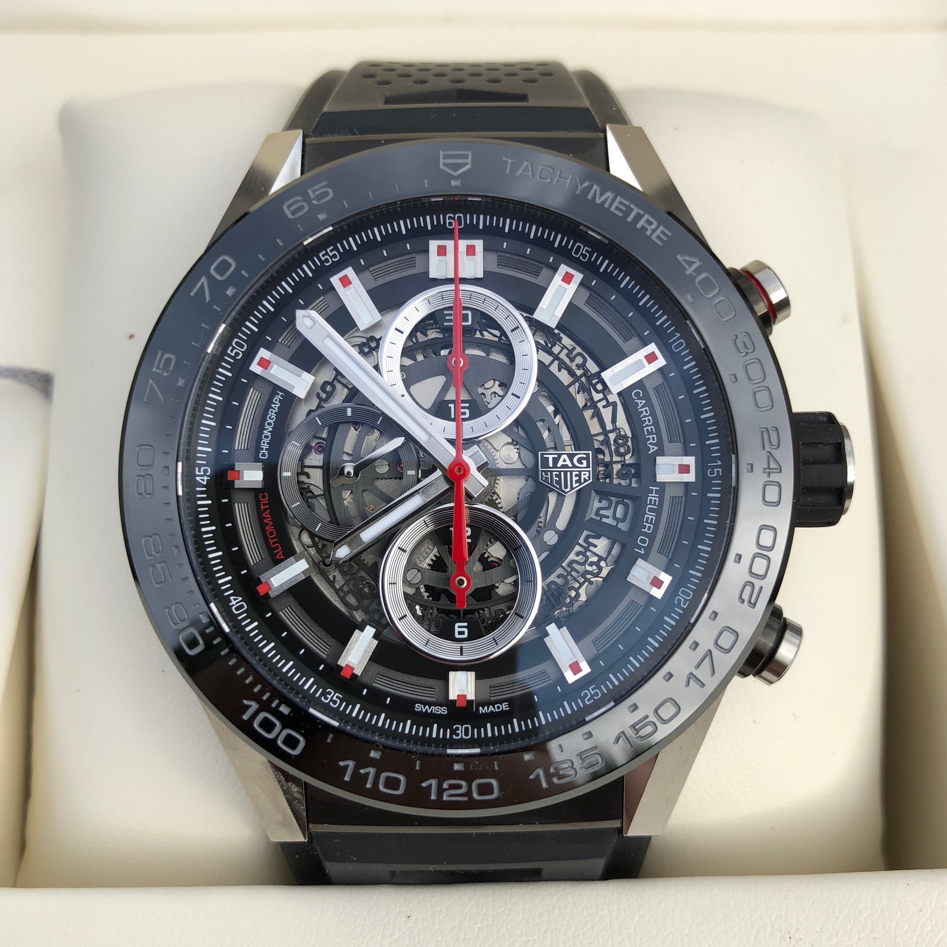 Tag Heuer Carrera CAR2A1Z Calibre Heuer 01 Automatic Skeleton Dial Chronograph Wristwatch HASHTAGWATCHCO