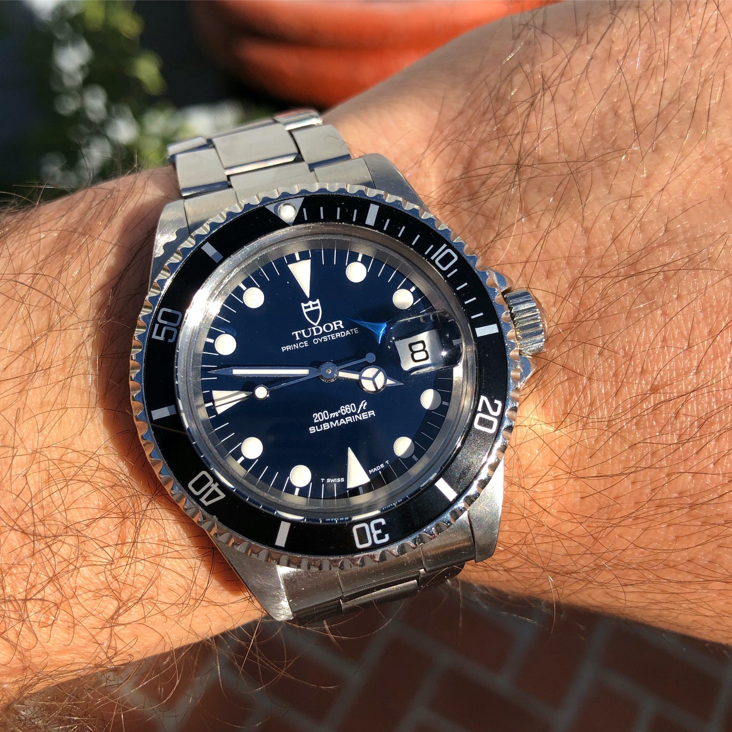 Tudor Submariner 79090 Blue Oysterdate Prince Stainless Steel Wristwatch Circa 1993 - Hashtag Watch Company