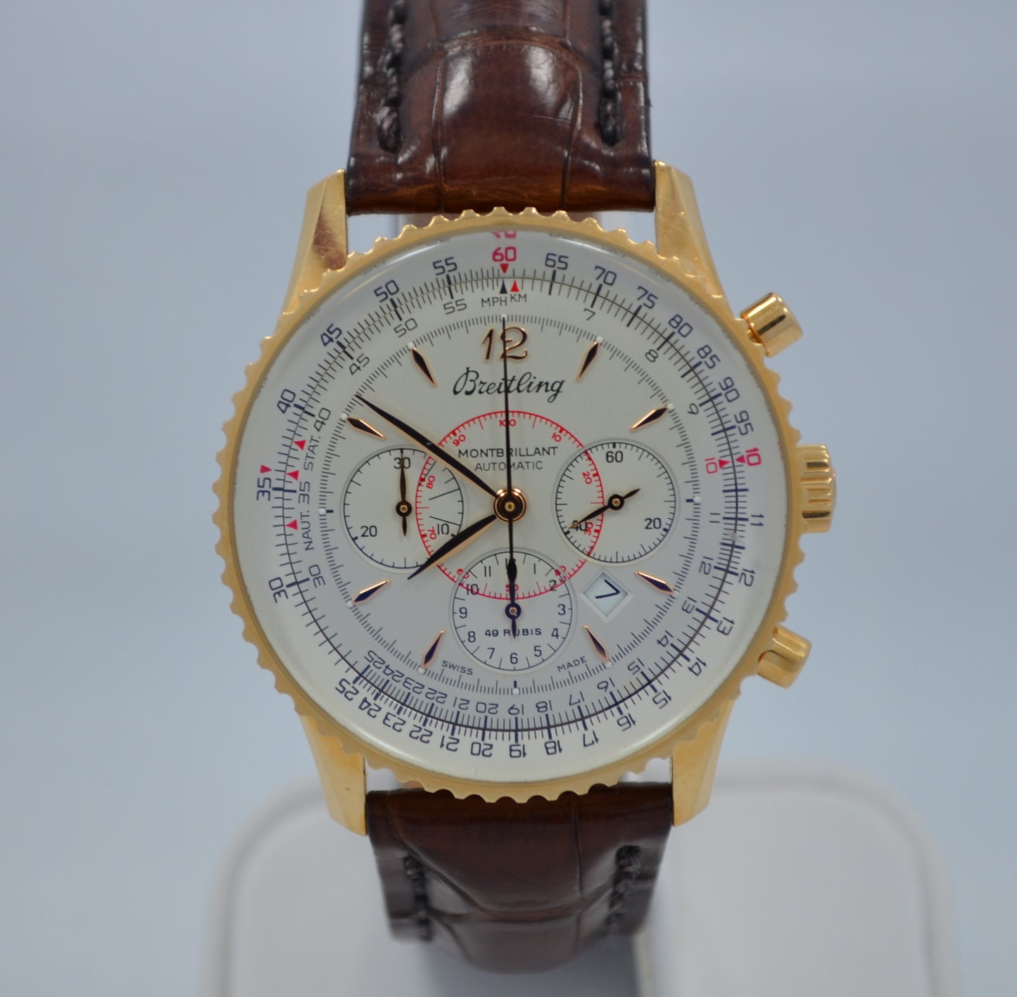 Breitling H41330 Navitimer Montbrilliant 18K Yellow Gold Wristwatch - Hashtag Watch Company