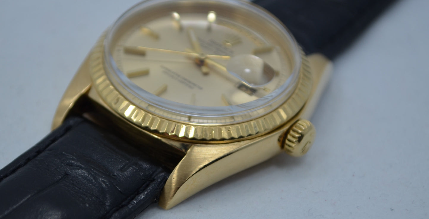 Vintage Rolex 1803 President Day Date 3.6 Mil 1972 18K Yellow Gold Wristwatch - Hashtag Watch Company