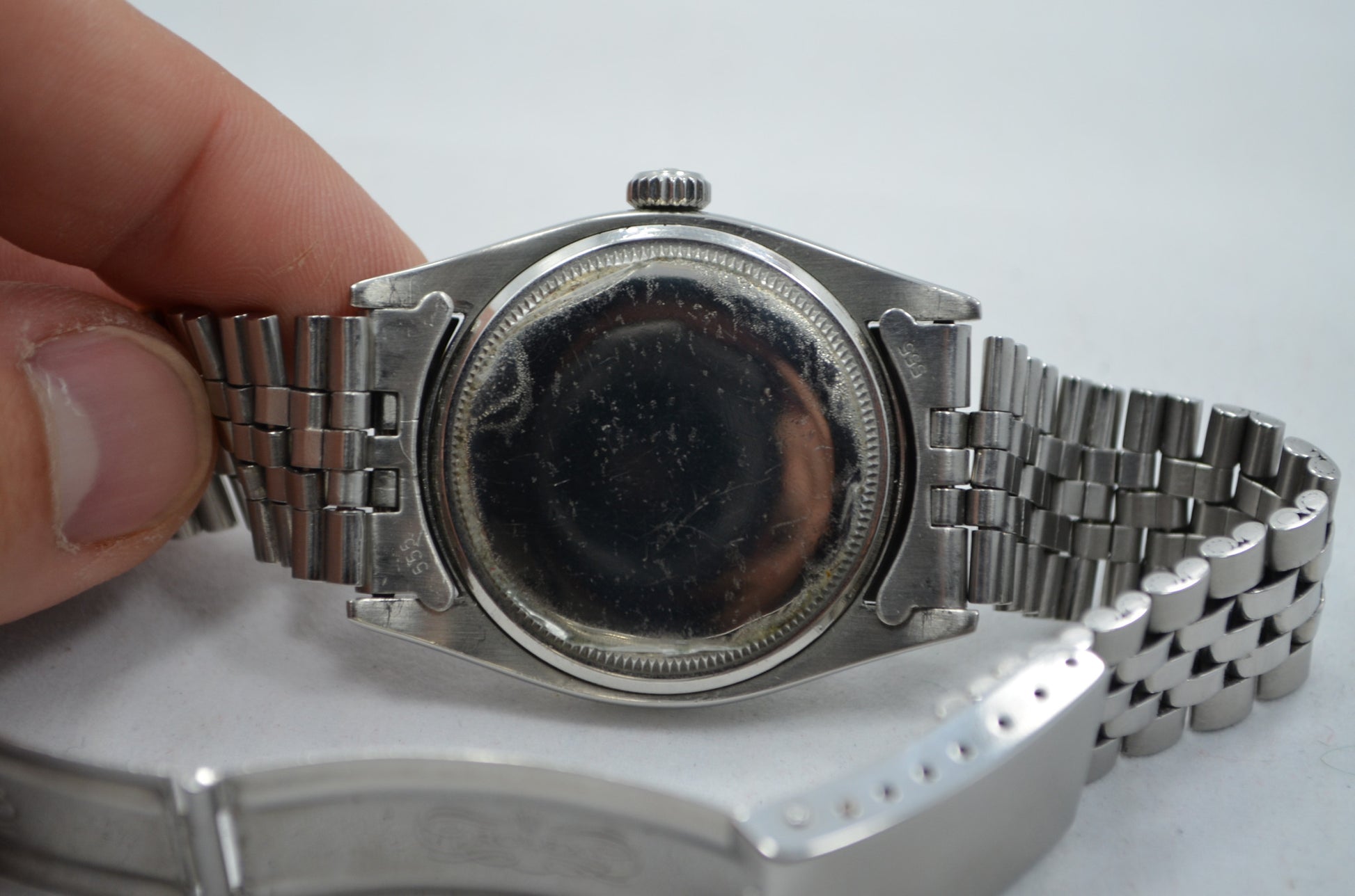 Vintage Rolex 6605 Red DateJust Steel Jubilee Checkerboard Bezel 1958 Wristwatch - Hashtag Watch Company