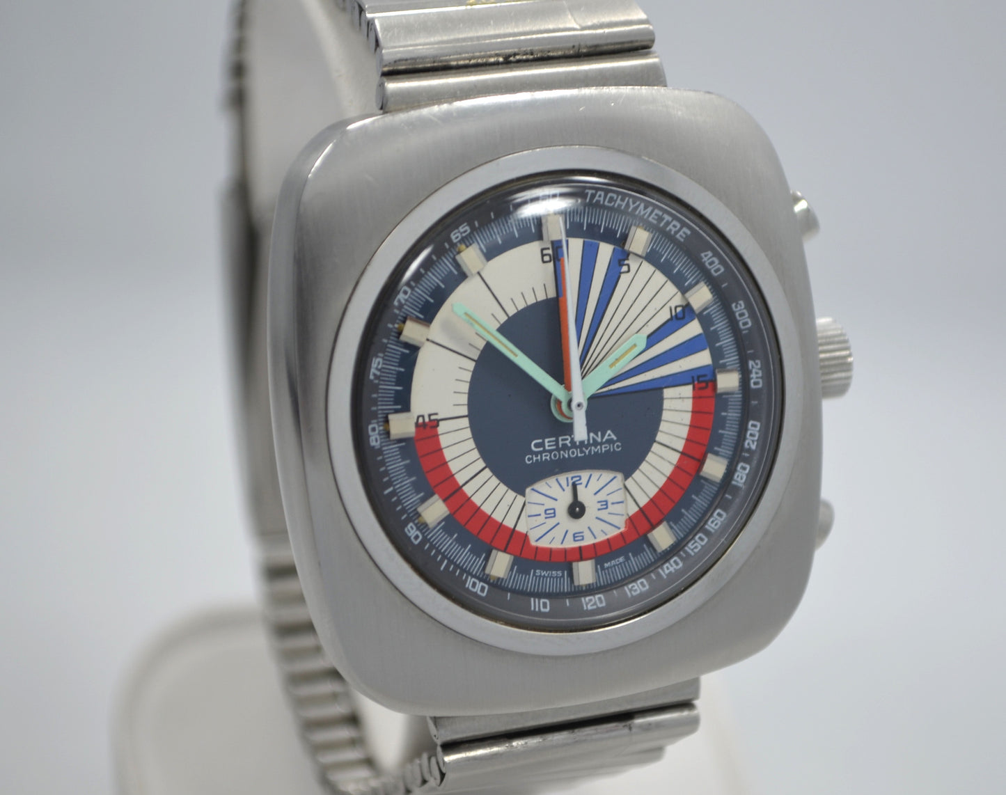 Vintage Certina Chronolympic Regatta Valjoux 728 Chronograph Steel Wristwatch - Hashtag Watch Company