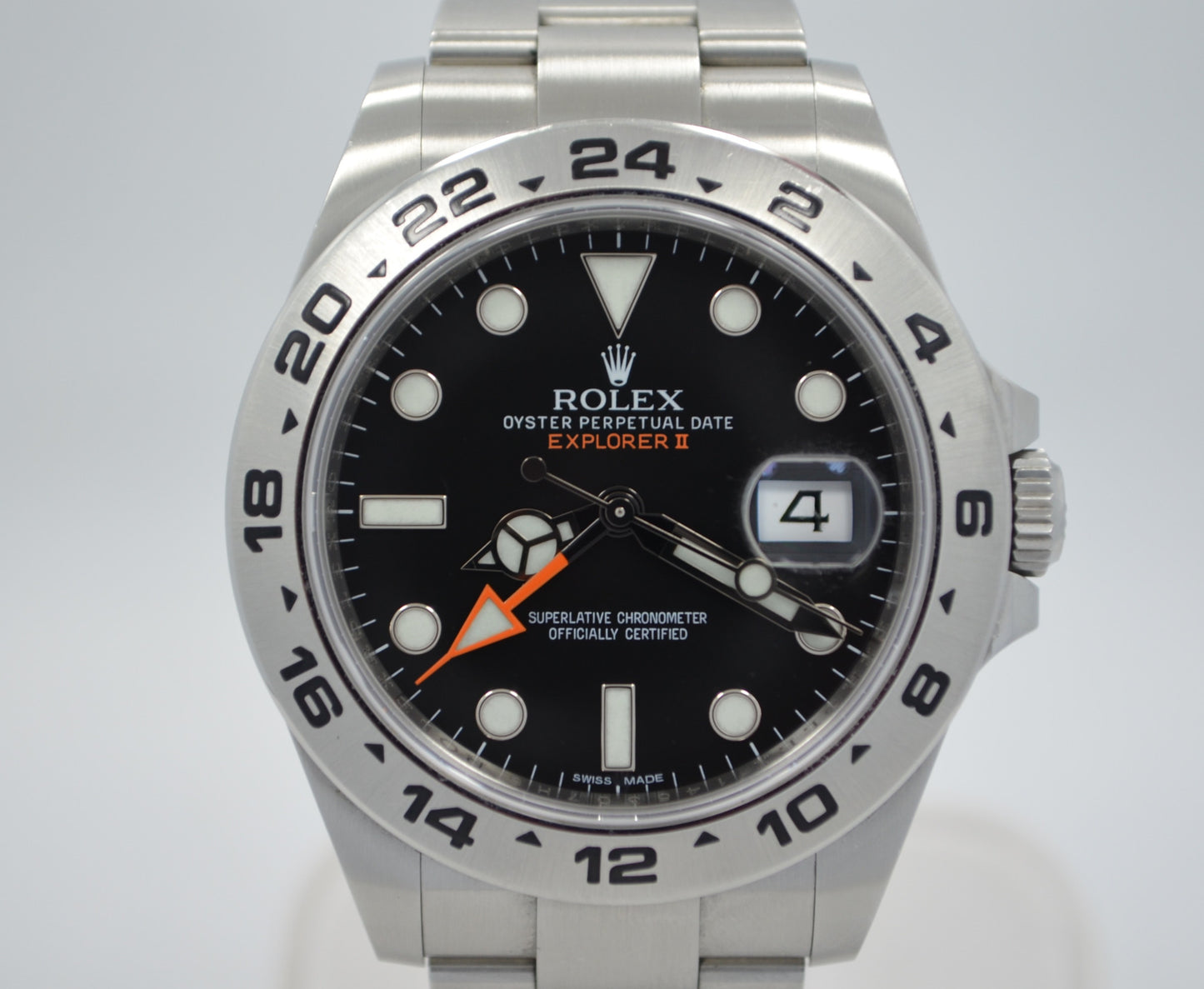 Rolex Explorer II 216570 Steel Black Orange Hand GMT Wristwatch Box Papers - Hashtag Watch Company