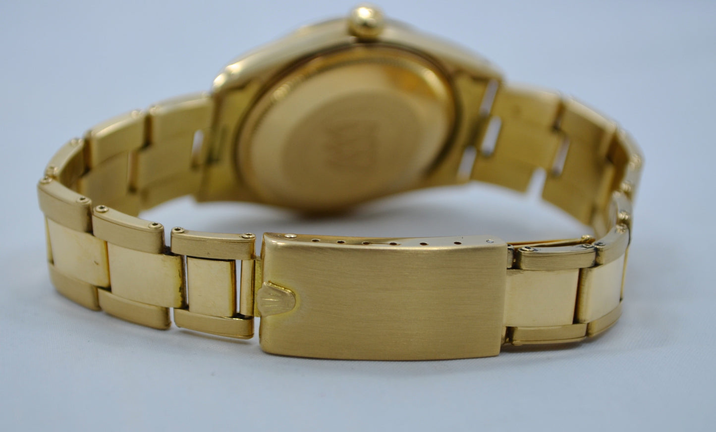 Vintage Rolex 15038 Oyster Perpetual Date 18K Yellow Gold 8.8 Mil 1985 Watch - Hashtag Watch Company