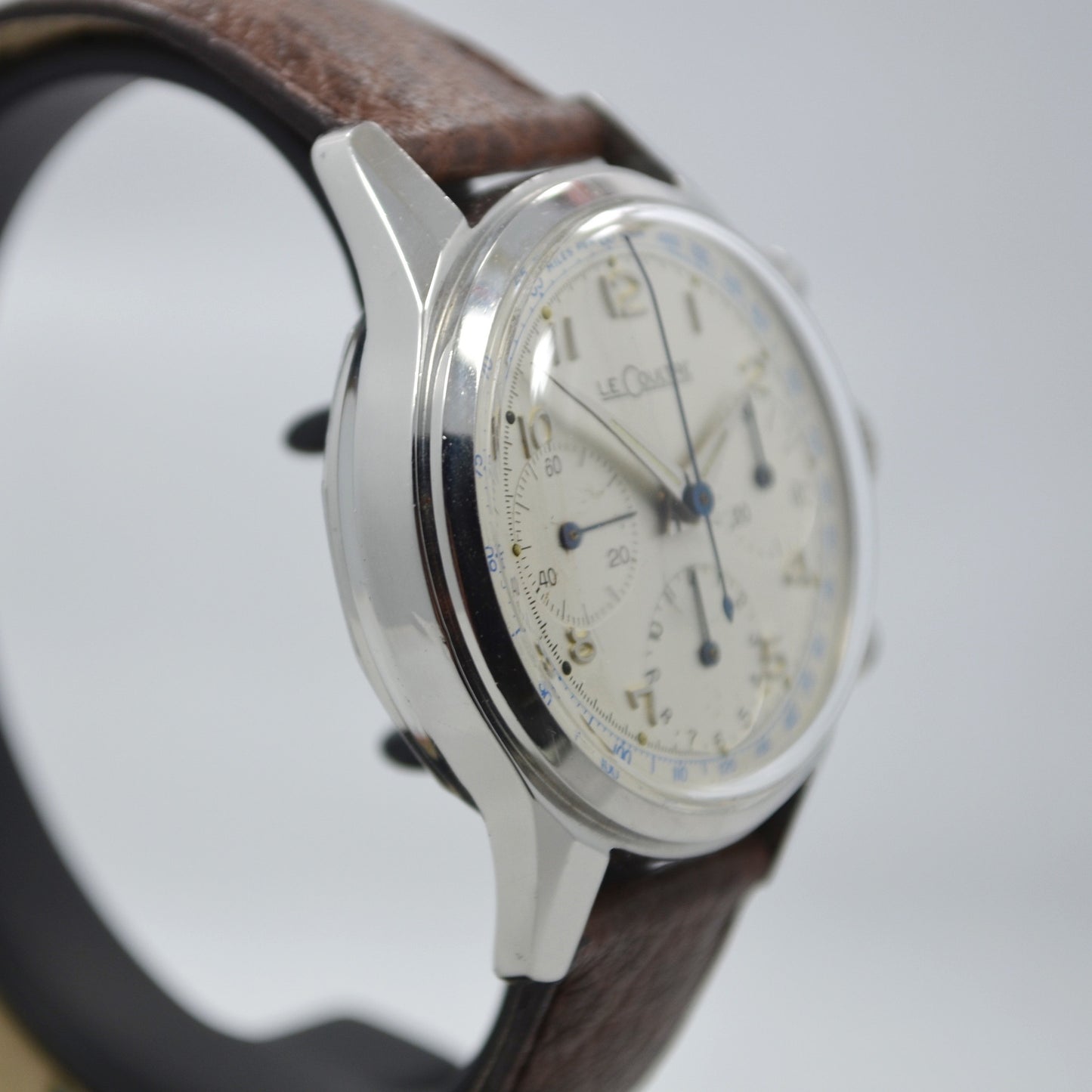 Vintage LeCoultre Stainless Steel Chronograph Valjoux 72 Wristwatch 1960's - Hashtag Watch Company